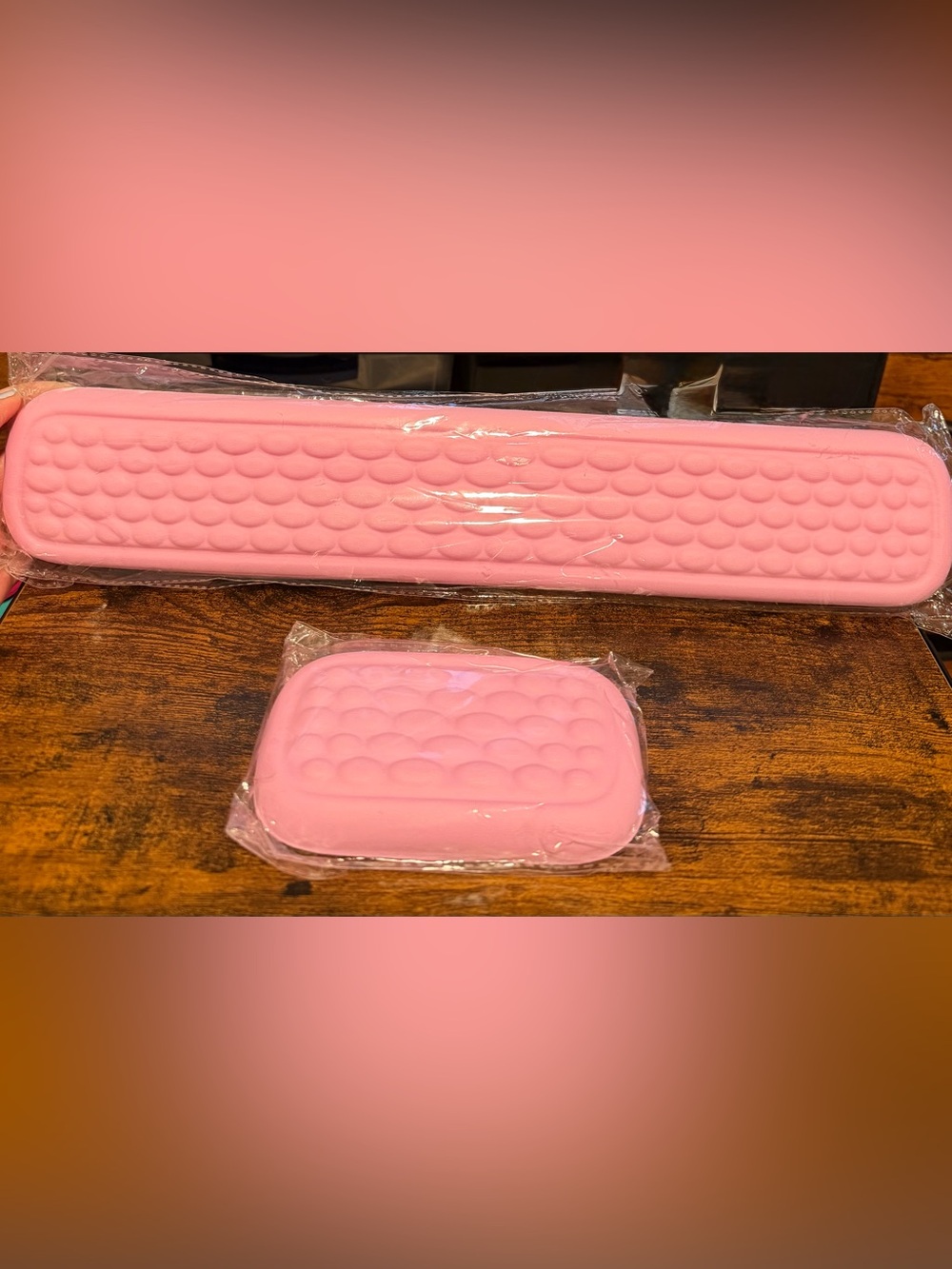 Lekvey Pink Ergonomic Wrist Rest Set